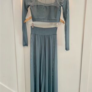 Eleve Dancewear Sheer Blue Set